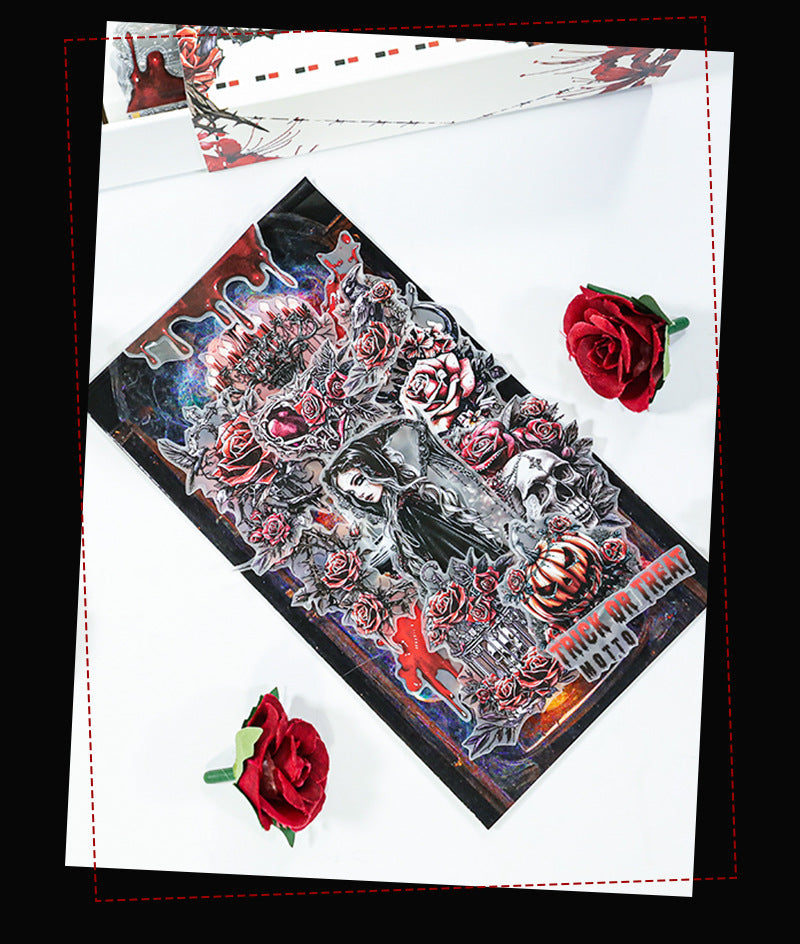 Foreign Trade Cross-Border Hot-Selling Halloween and Christmas Planner Materials DIY Decoration No-Cut Die-Cut Pet Planner Tape