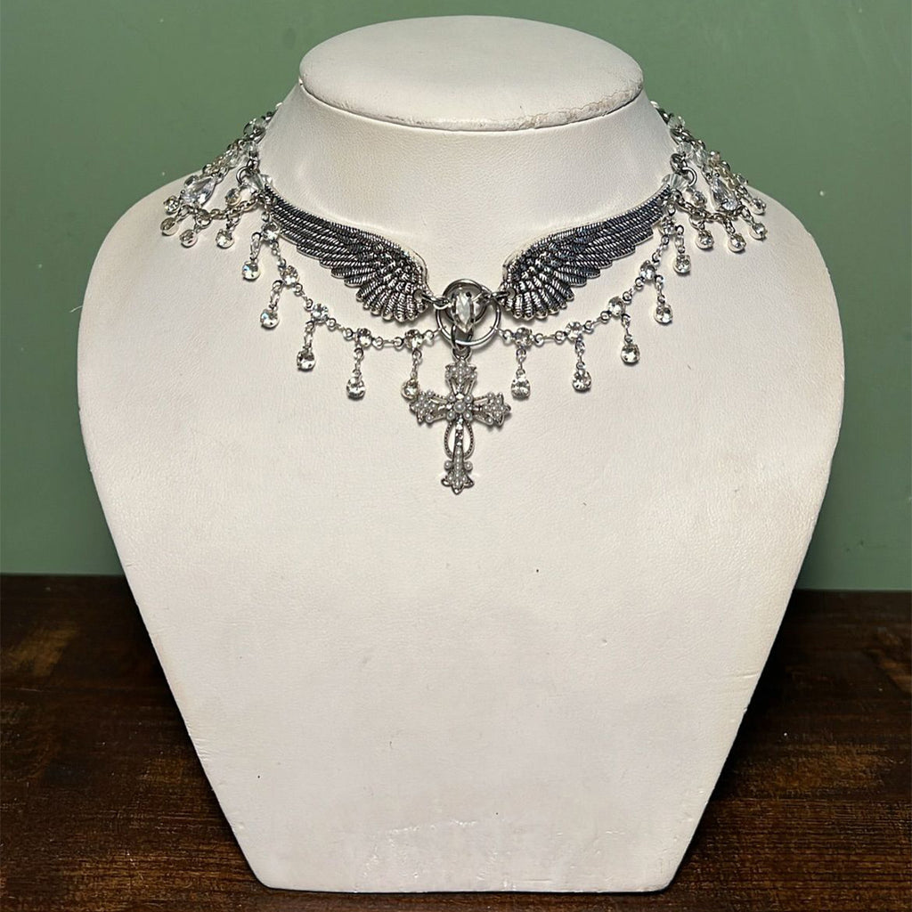 Halloween Cross Necklace Wholesale Cross-Border Vintage Dark Heavy-Duty Gothic Style Necklace Light Luxury Niche Sweater Chain