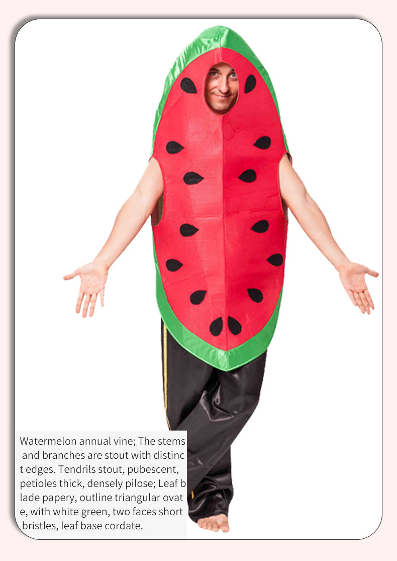 Source Factory Halloween Stage Performance Fruit Playing Suit New Adult Big Red Watermelon Dance Suit