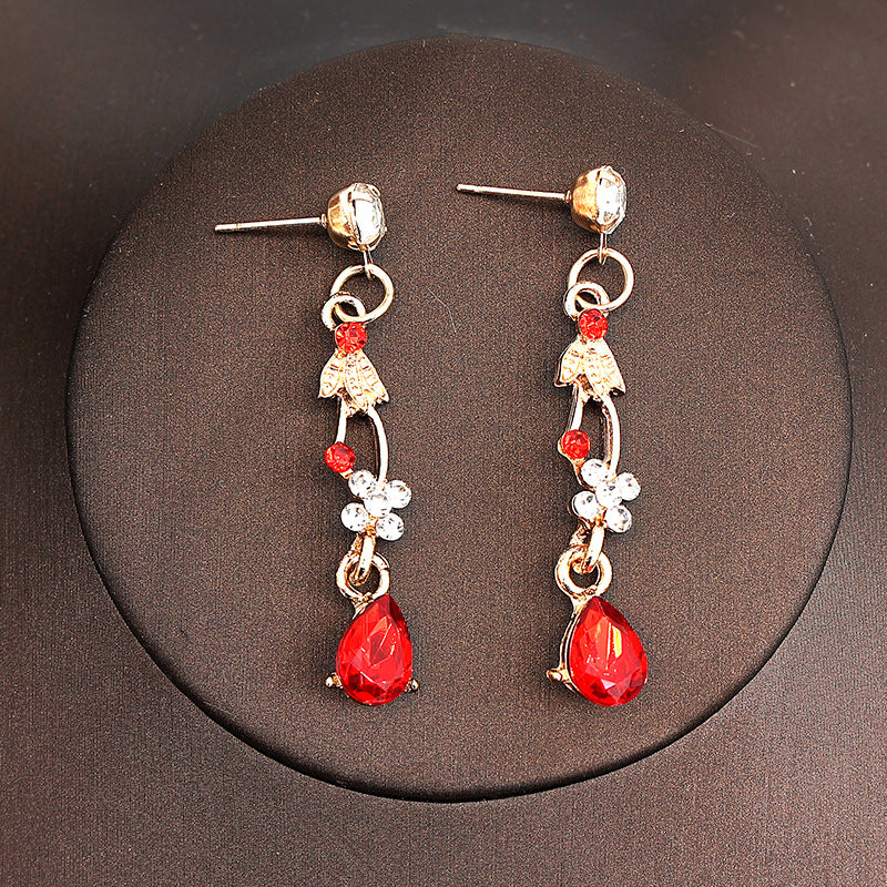 Korean Bride Necklace Earrings Two-piece Decorations Wedding Yarn Wedding Jewelry Wedding Accessories Dance Studio