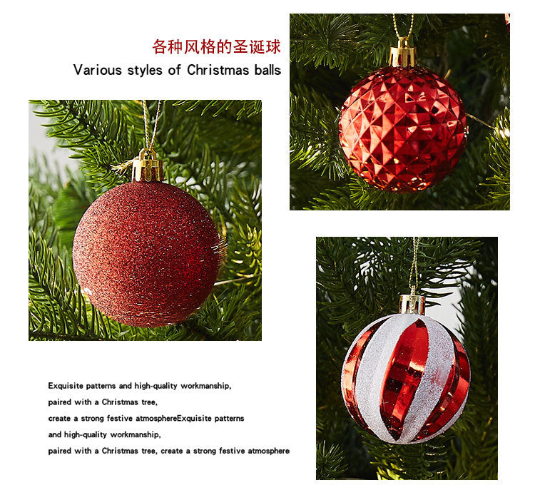 Cross-border New Christmas Tree Decoration Pendant Electroplated Paintted Ball Hanging Hollow Ball Hanging Christmas Decorations
