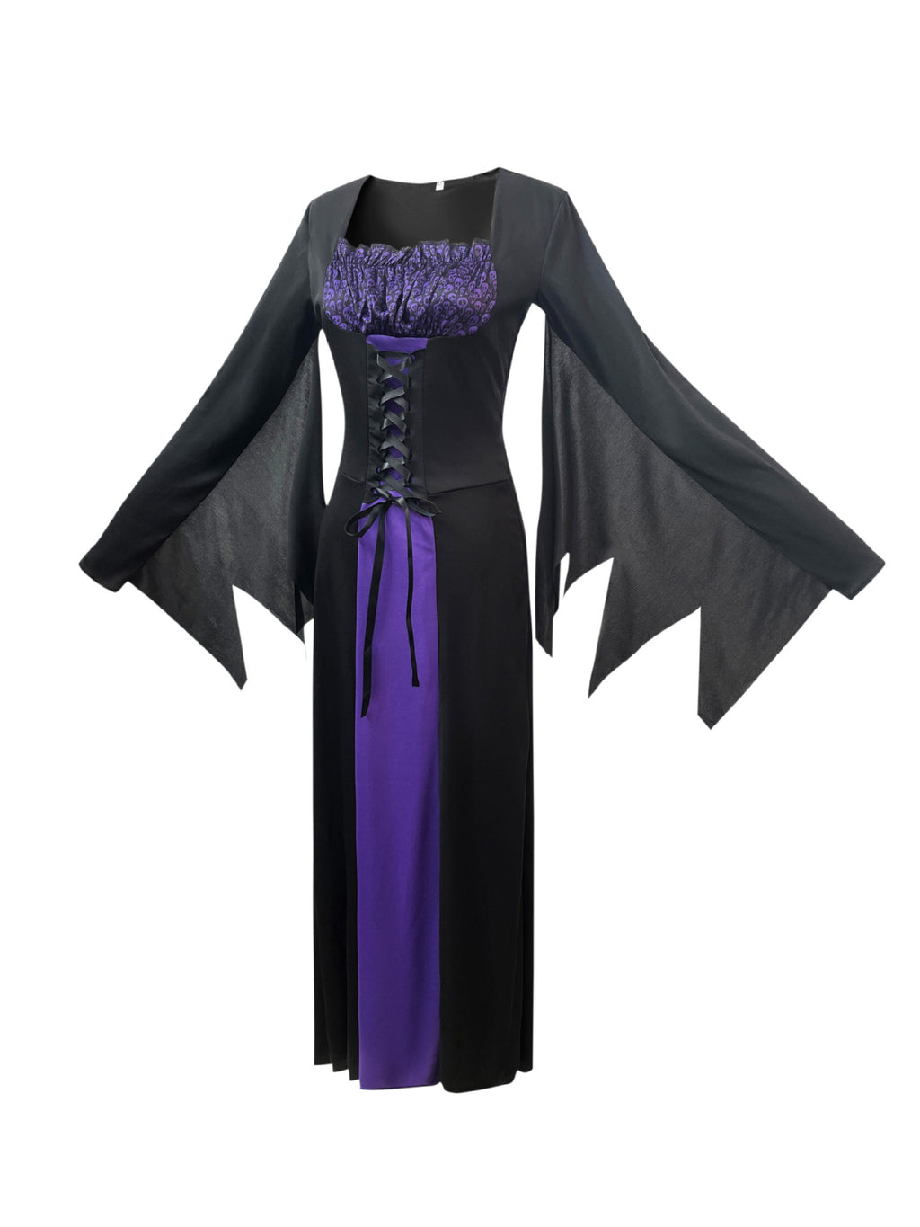 Amazon Cross-Border Halloween Purple Witch Costume Magician Long Skirt Wizard Cosplay Stage Performance Costume