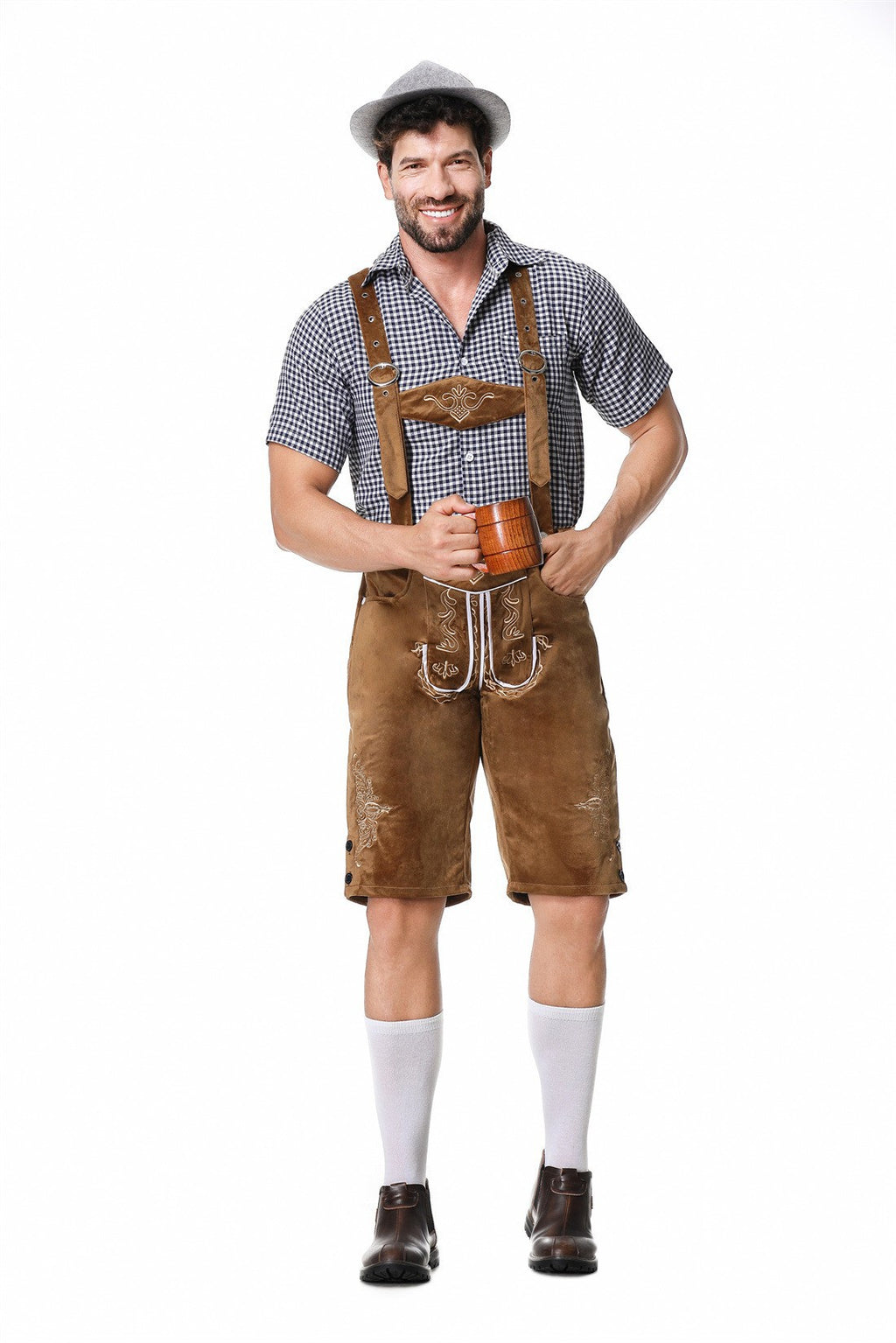Halloween Costume Wish German Oktoberfest Costume Men's Overalls Suit Adult Stage Cosplay Costume