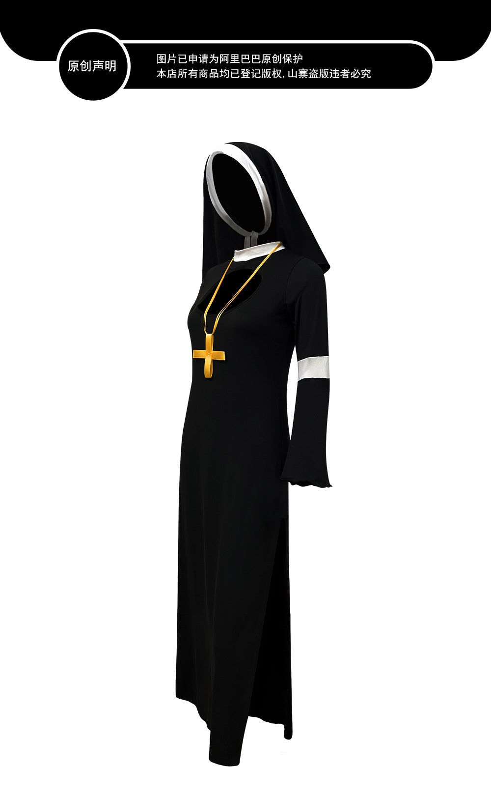 Foreign Trade Adult Female Halloween cos Costume Masquerade Nuns Cosplay Clothing Stage Performance Clothing suit