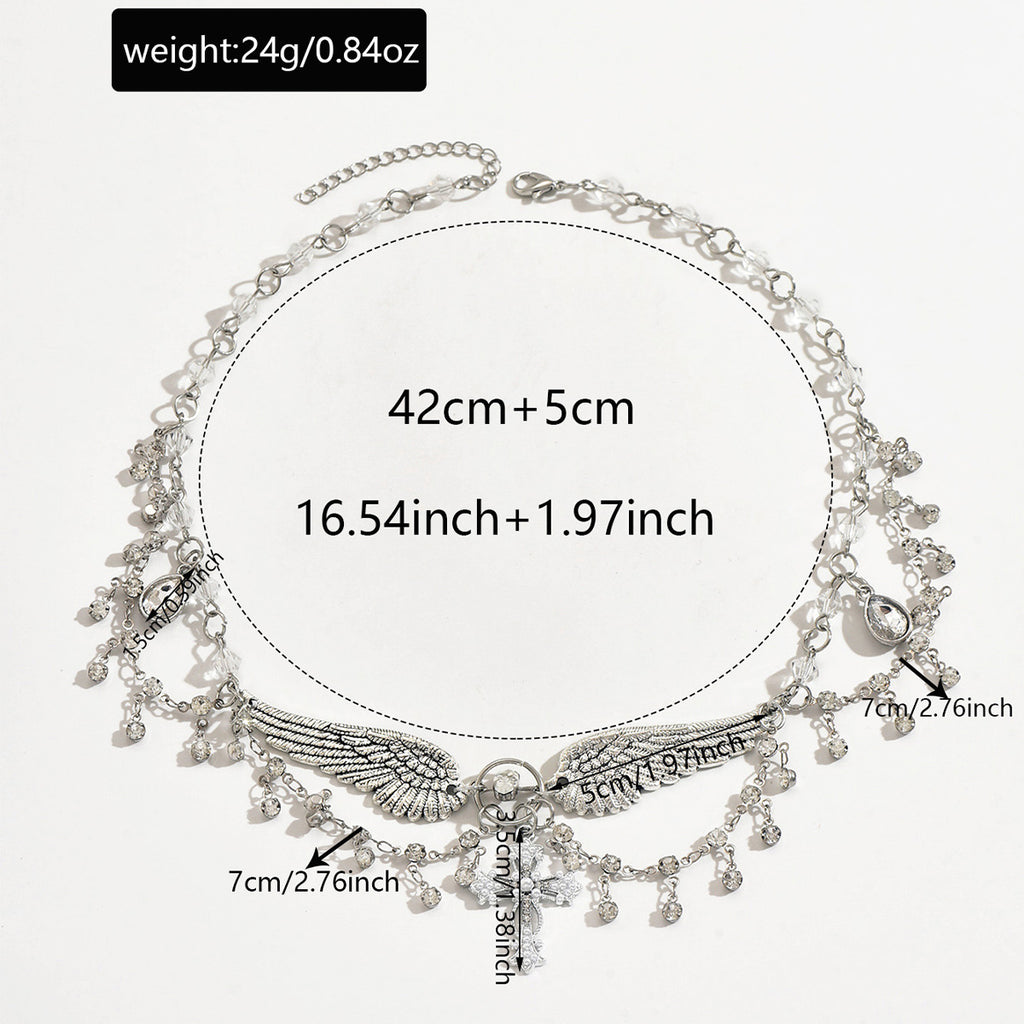Halloween Cross Necklace Wholesale Cross-Border Vintage Dark Heavy-Duty Gothic Style Necklace Light Luxury Niche Sweater Chain
