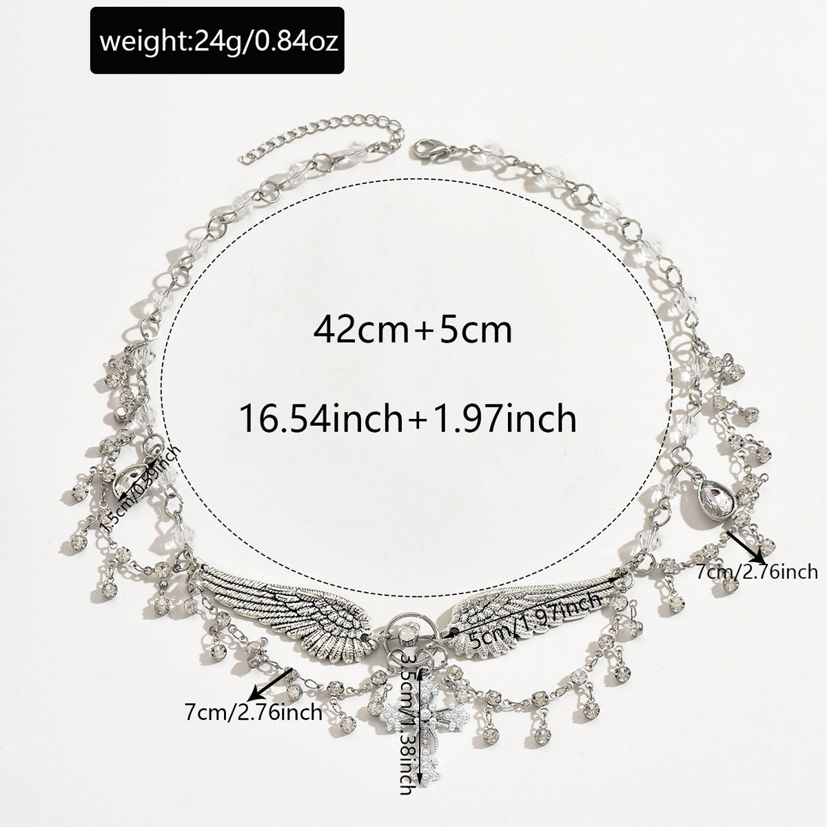 Halloween Cross Necklace Wholesale Cross-Border Vintage Dark Heavy-Duty Gothic Style Necklace Light Luxury Niche Sweater Chain