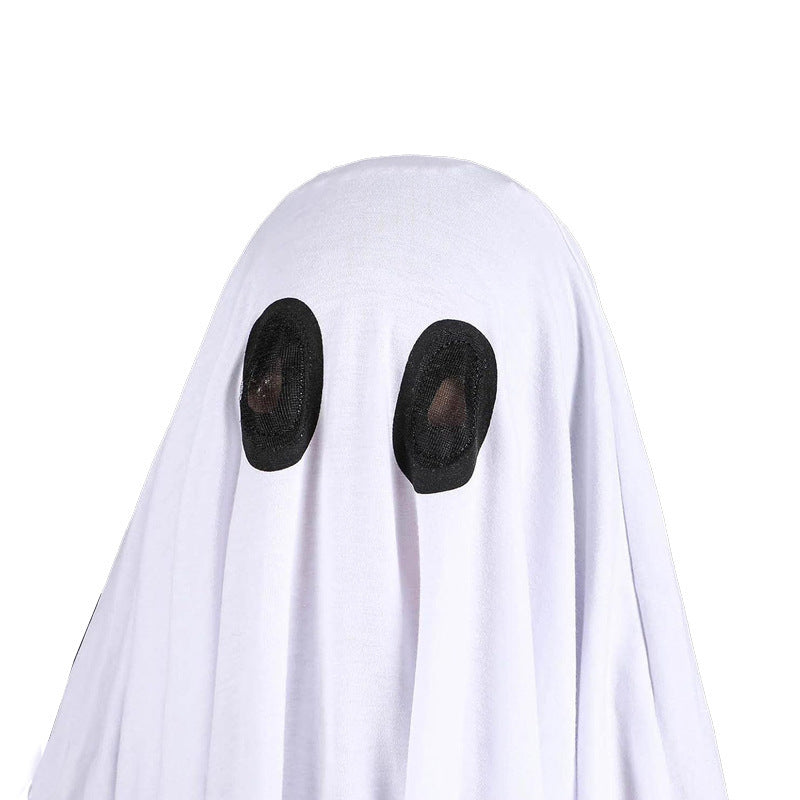 Cross Border Children Adult White Ghost Pullover Cloak Halloween Cos Ghost Festival Theme Carnival Party Dress Up Clothing