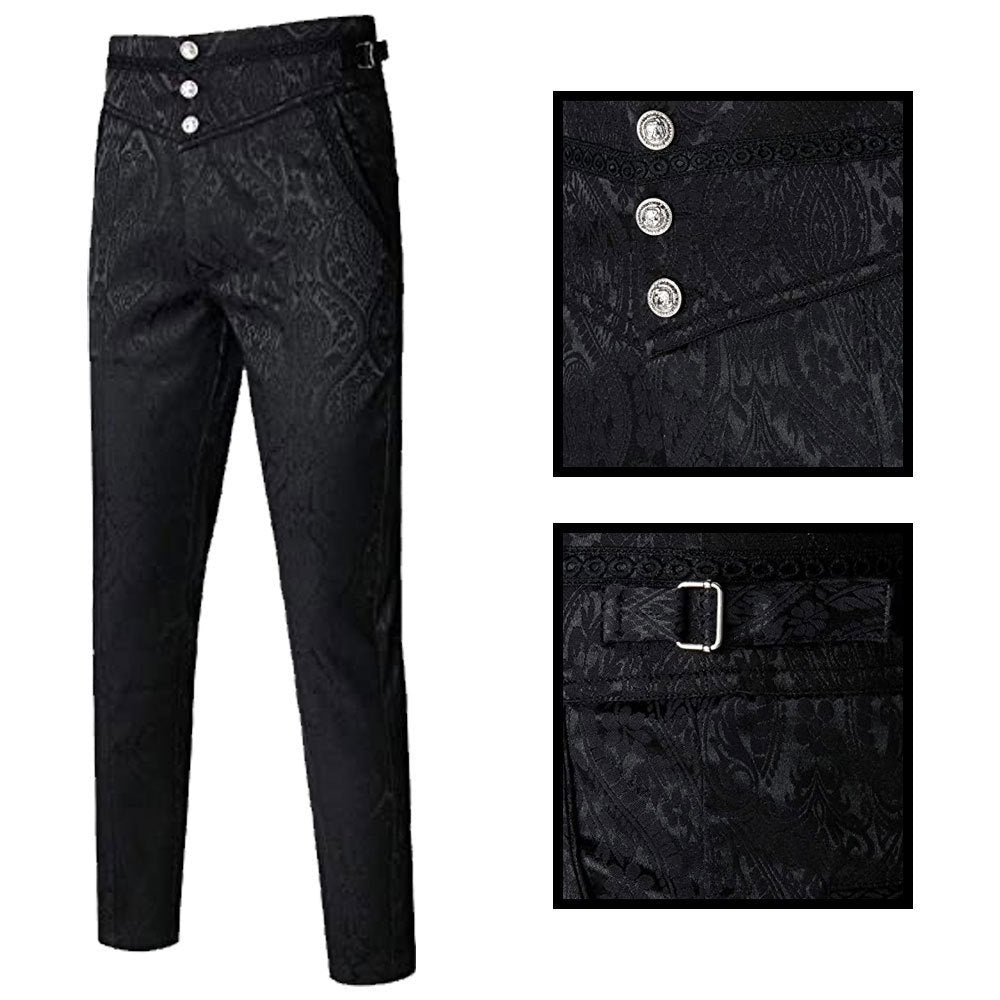 2025 Gothic Trousers Halloween Vampire cosplay Pants Diablo Gothic Jacquard Pants in stock