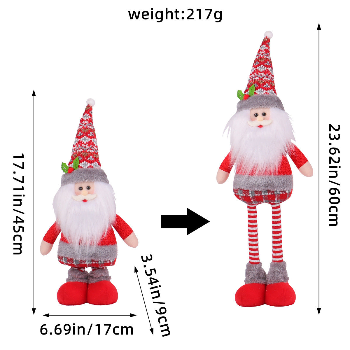 A variety of Christmas standing telescopic doll hotel window Christmas snowman elk doll decorative ornaments