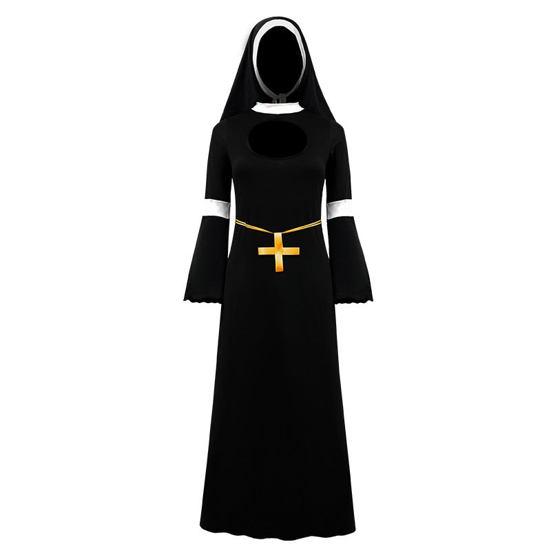 Foreign Trade Adult Female Halloween cos Costume Masquerade Nuns Cosplay Clothing Stage Performance Clothing suit