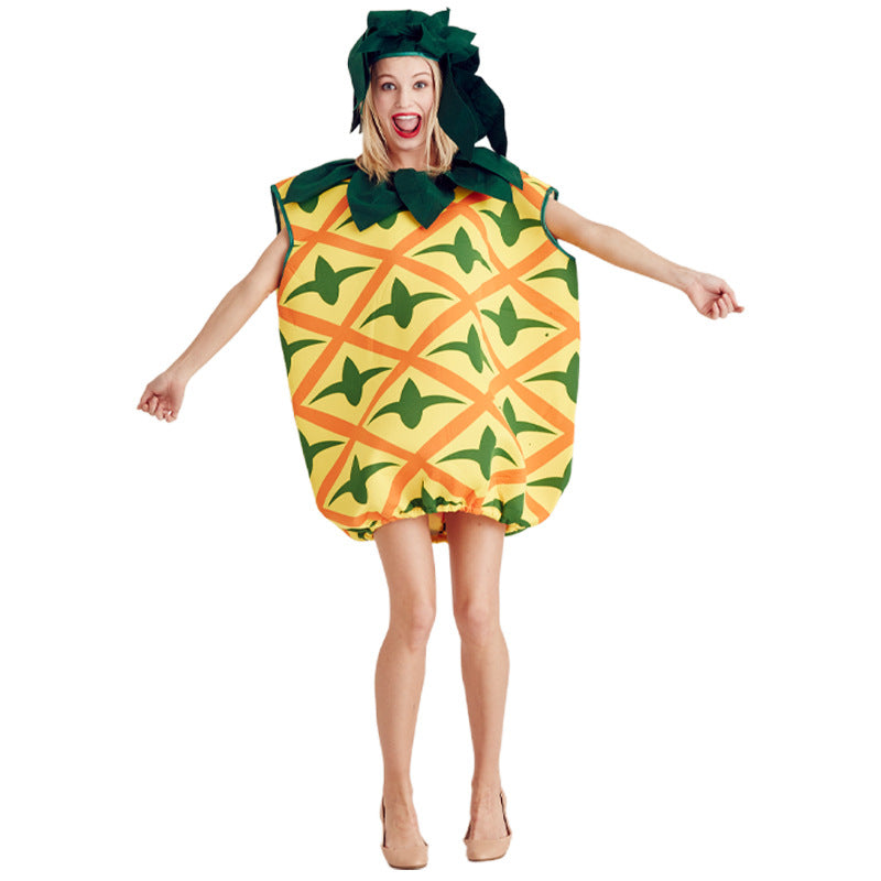 New Fruit Pineapple Style Play Dress Halloween cosplay Stage Performance Hooded Pineapple Costume