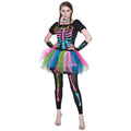 Colorful Punk Skull Costume Halloween jumpsuit Halloween New Skull Skeleton Playing Suit