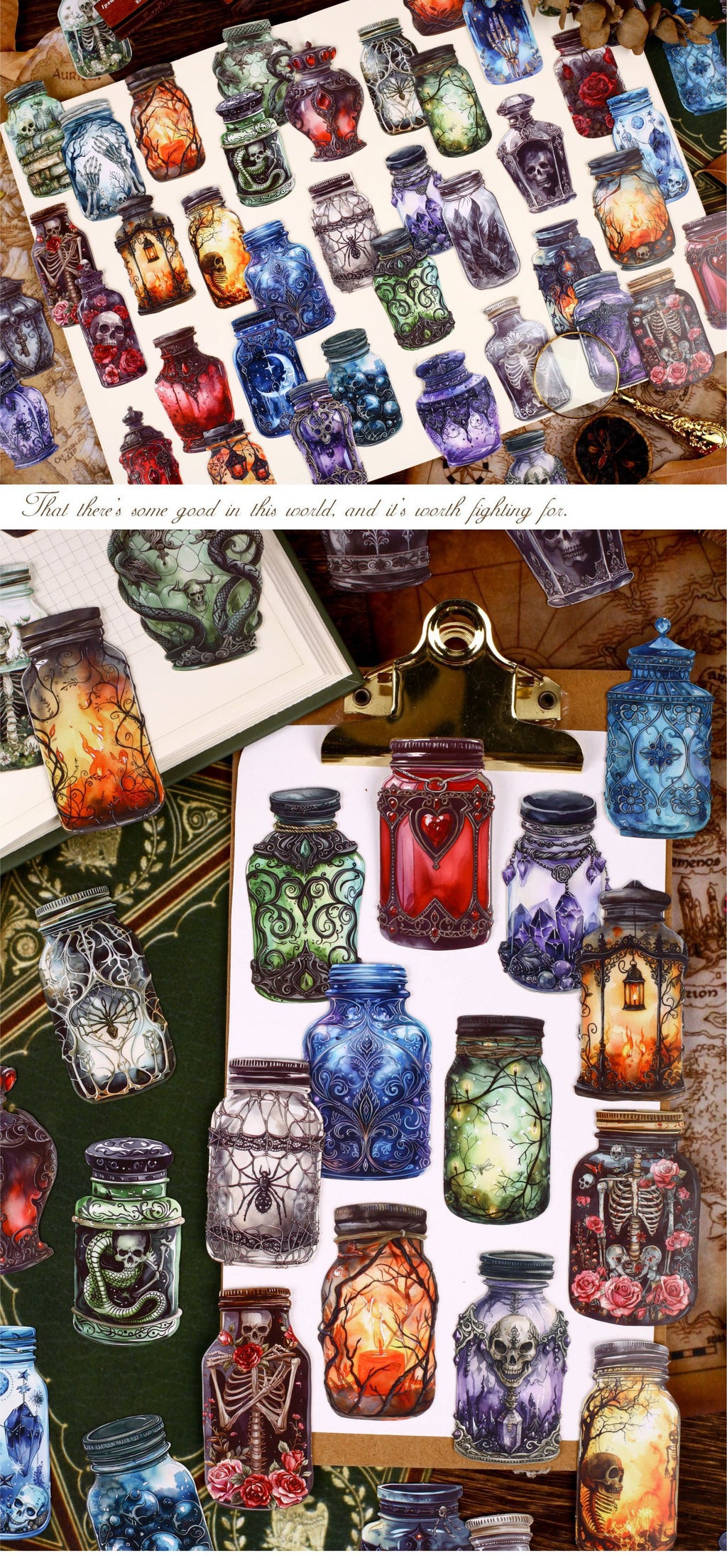 Retrostory Magic Bottle Series DIY Retro Landscaping Stickers Creative Decorative Stickers 8 Handbook Stickers