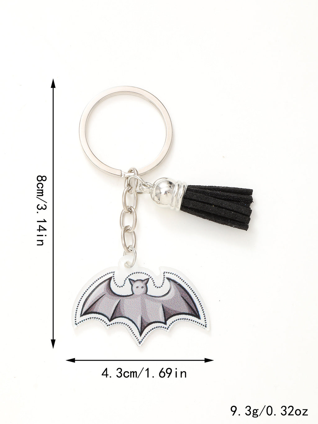New Halloween Funny Acrylic Keychain Bat Pumpkin Head Witch Tassel Pendant Bag Accessories Pendant