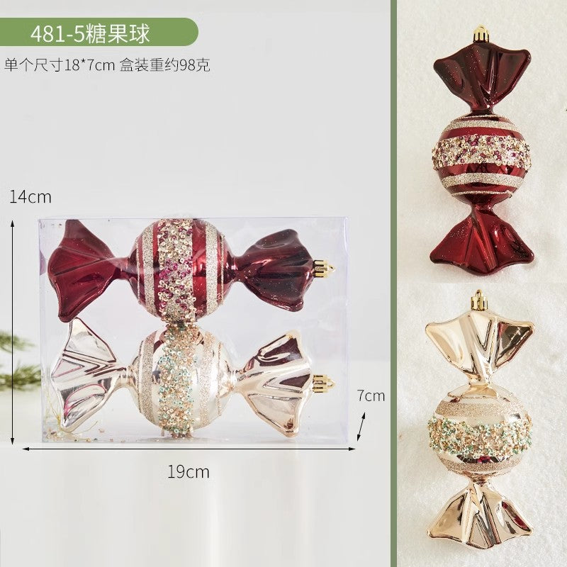 Christmas Tree Decoration Home Gold Velvet Bow Large Pendant Photo Atmosphere Props Atmosphere Flocking Bow