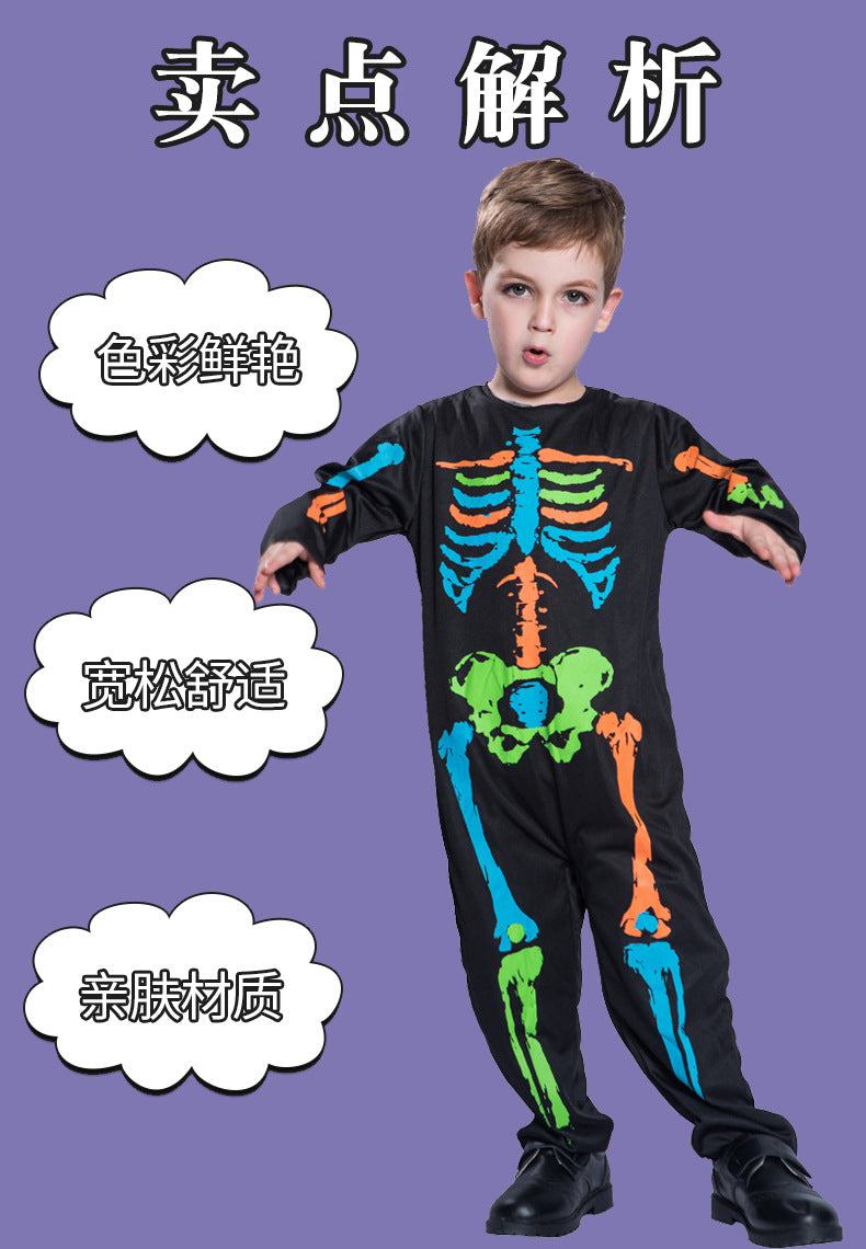 Cross-border Supply Carnival Halloween Ghost Festival cosplay Ball Stage Men's and Women's Skull Clothes Pirate Clothes