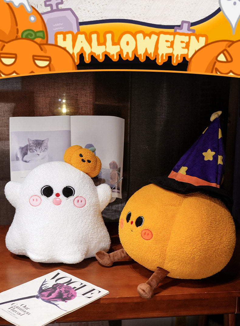 Cute Halloween Pumpkin Doll Ghost Imp Pillow Plush Toy Decoration Sofa Ornament Doll