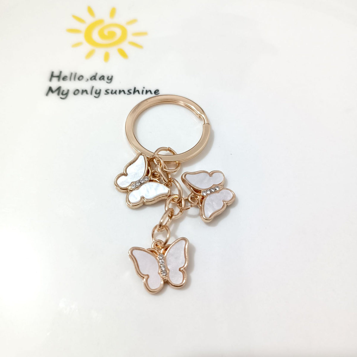 Cross-border new butterfly keychain European and American pendant key accessories schoolbag pendant decoration accessories wholesale