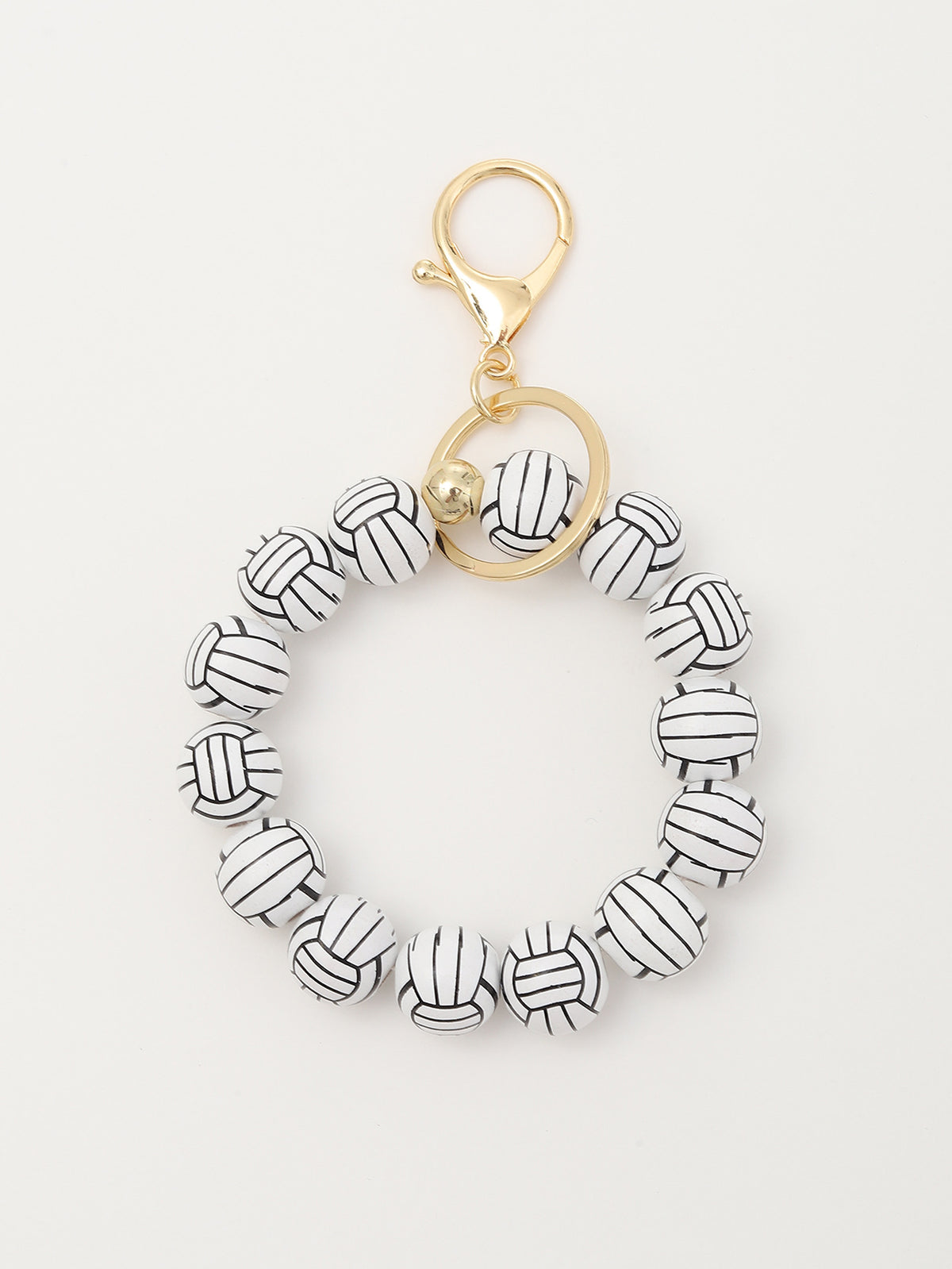 Sporty Baseball Independence Day Halloween Wooden Beads Wooden Fruit Summer Party Keychain Bracelet