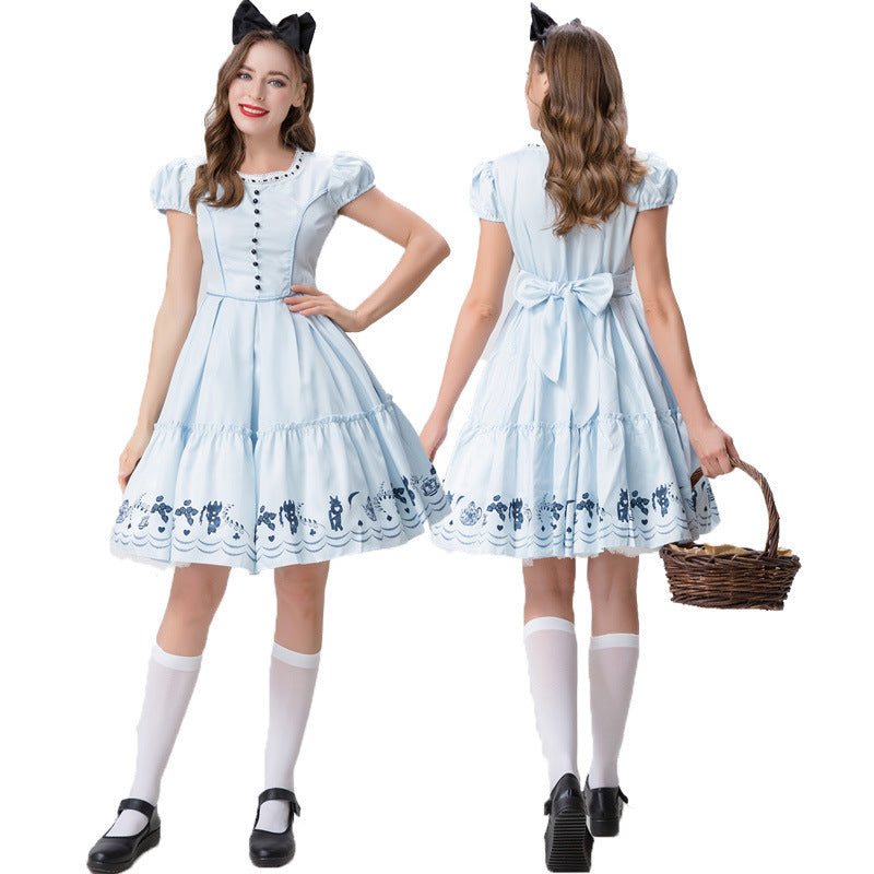 Halloween new Alice Wonderland Princess dress COS maid costume anime soft girl princess dress costume