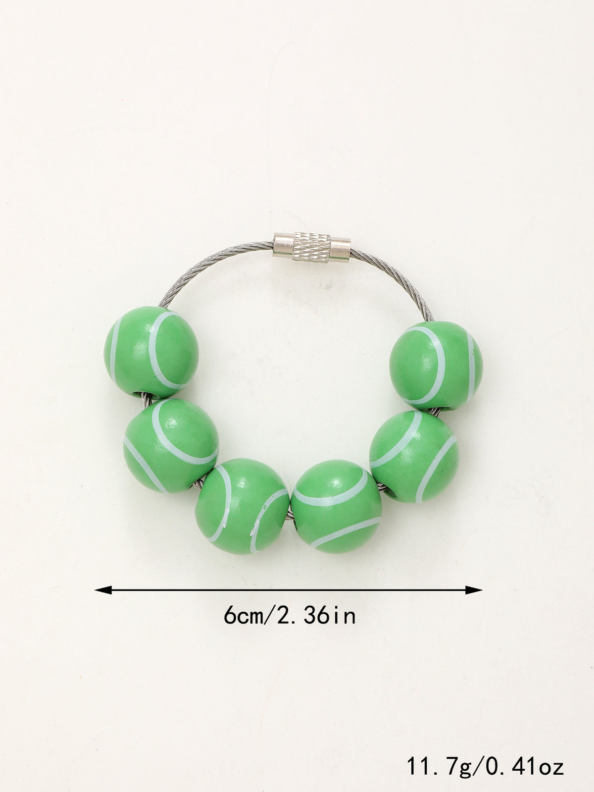 Sporty Baseball Independence Day Halloween Wooden Beads Wooden Fruit Summer Party Keychain Bracelet