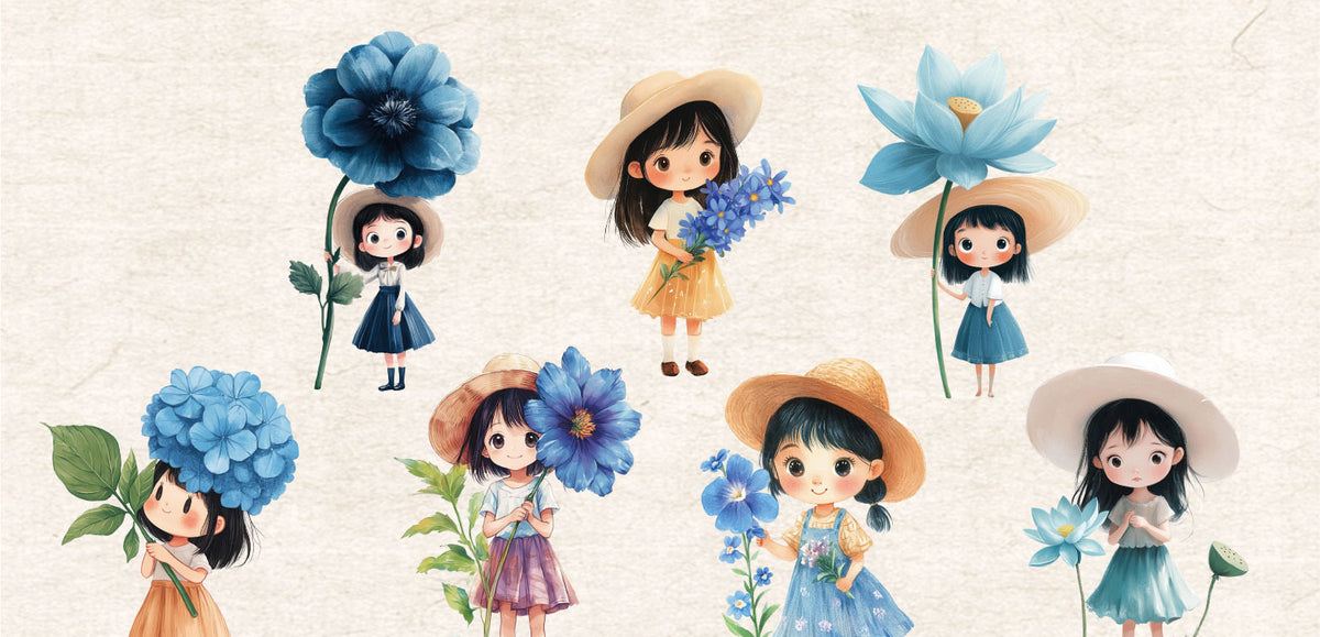 Retrostory Hibiscus Series Stickers Creative Sticker Paper Cute Material Decoration for Journaling Background Scenery Stickers
