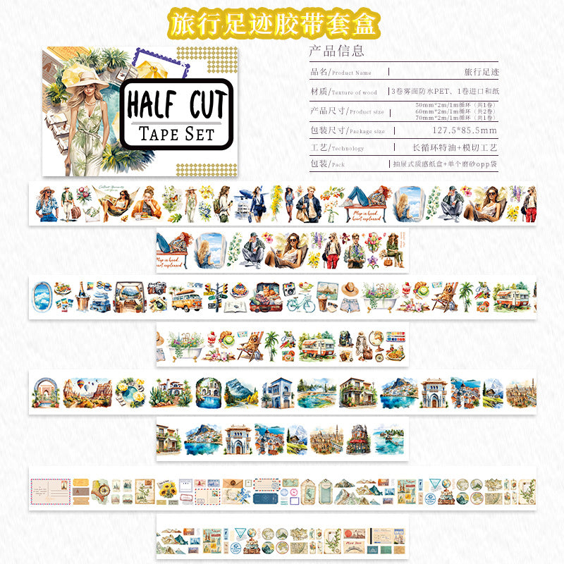 Foreign Trade Cross-Border Hot-Selling Halloween and Christmas Planner Materials DIY Decoration No-Cut Die-Cut Pet Planner Tape