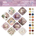 Retrostory Discount Series Mini Sealing Stickers with 20 Creative Decorative Small Envelopes and Handbook Material Collage