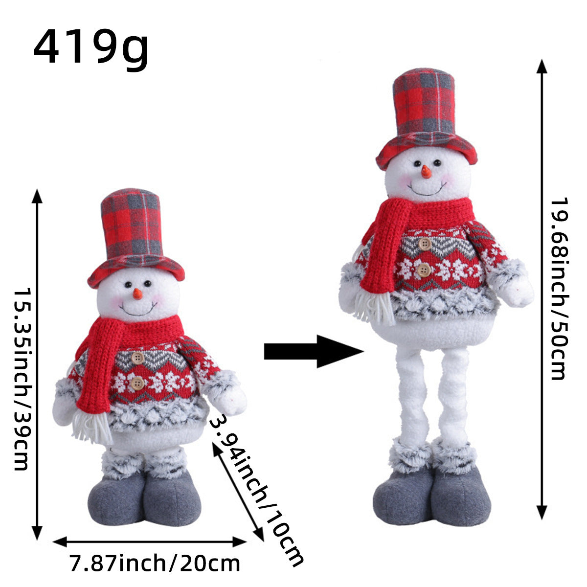 A variety of Christmas standing telescopic doll hotel window Christmas snowman elk doll decorative ornaments