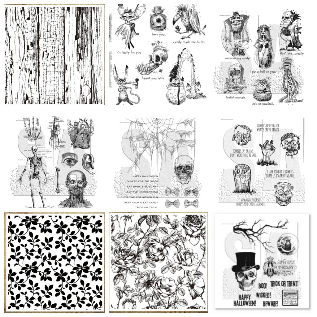 Halloween Decorations Amazon Best-Selling Skull Series Transparent Seal Handbook Decoration Scrapbook Creative Retro