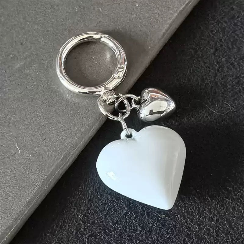 Cross-Border New Acrylic Resin Heart-Shaped Keychain Colorful Creative Couple Peach Heart Bag Water Cup Decorative Pendant