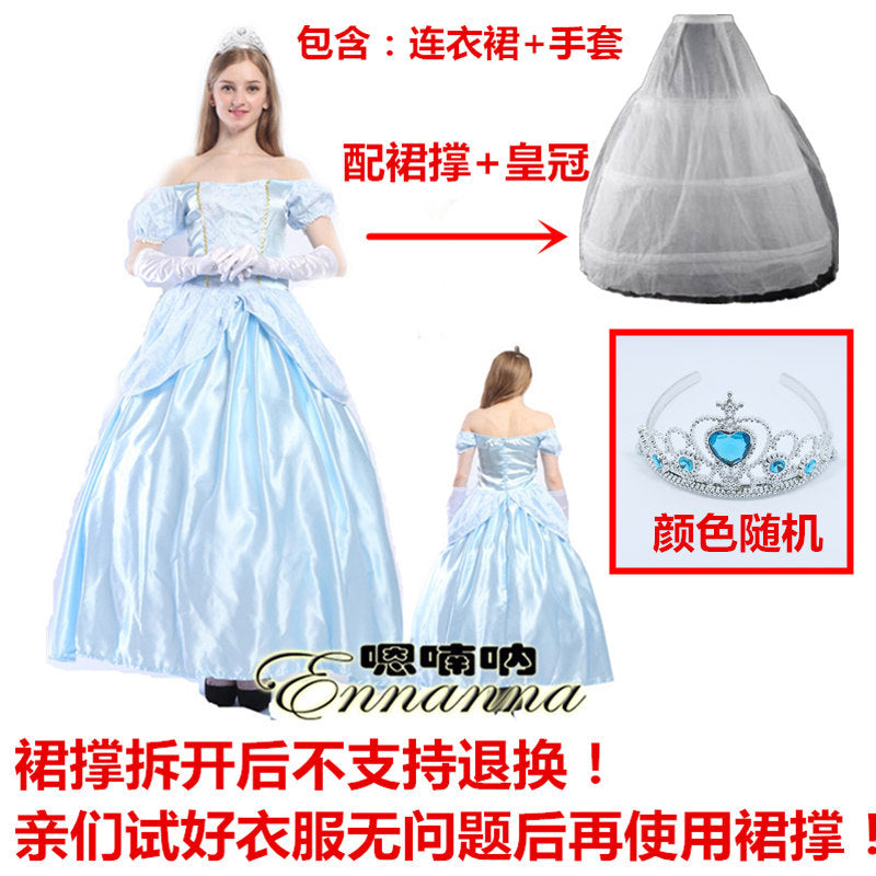 Adult Halloween Snow White Bell Cinderella Ice Sleeping Beauty Rapunzel Party Stage Performance Princess Dress