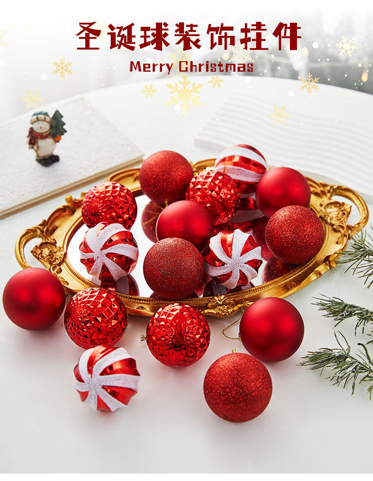 Cross-border New Christmas Tree Decoration Pendant Electroplated Paintted Ball Hanging Hollow Ball Hanging Christmas Decorations