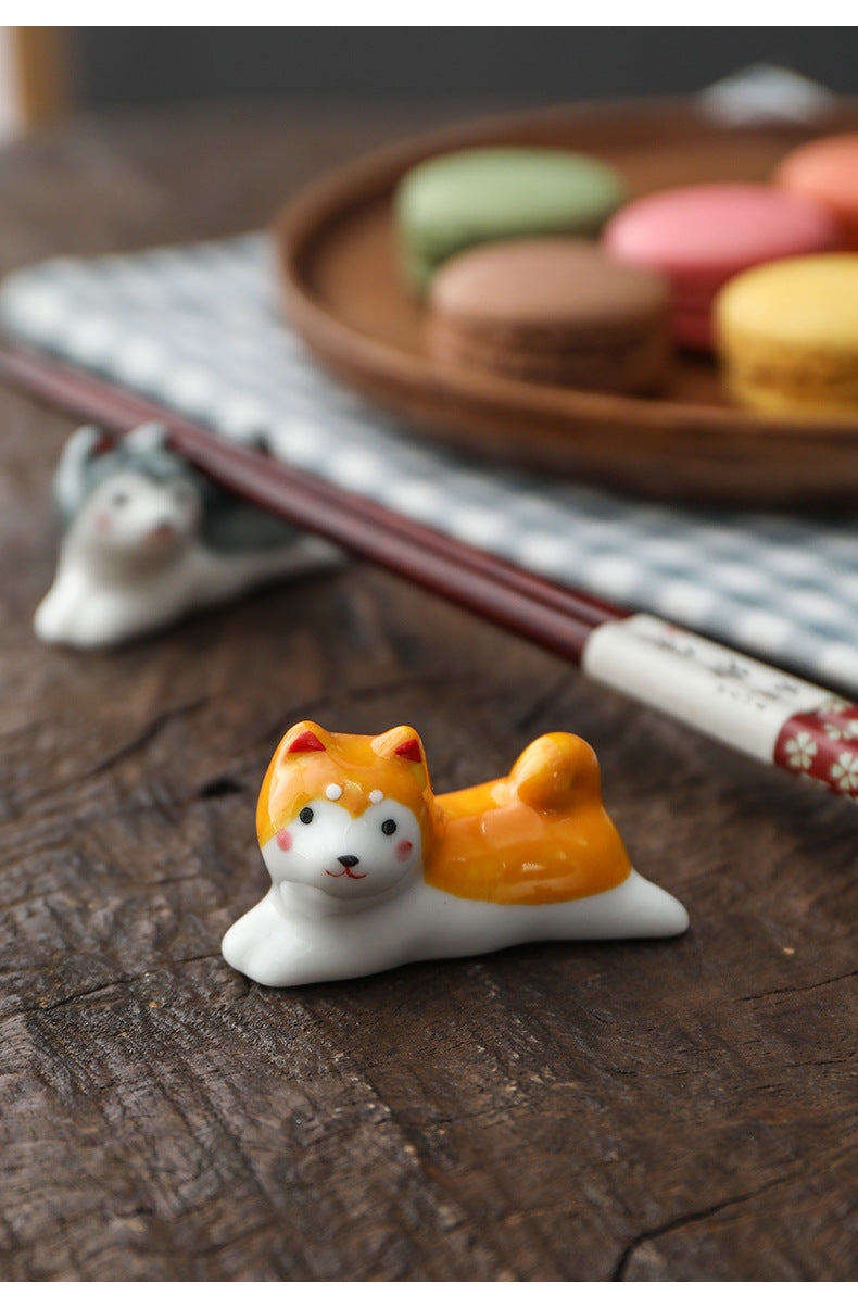 Cute Cat Ceramic Chopsticks Holder Stand Fine Design Chopstick Rack Pillow Care Rest Japanese Style Kitchen Tableware Tools New