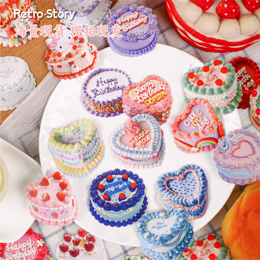 Cross-Border Retrostory Cake Series Cartoon Food Journal Stickers 10 Creative Realistic Base Decoration Stickers