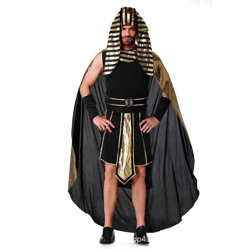 Cross-Border Halloween Egyptian Pharaoh Couple Cosplay Costumes for Men and Women Ancient Greek and Roman King Pharaoh Cleopatra Costumes