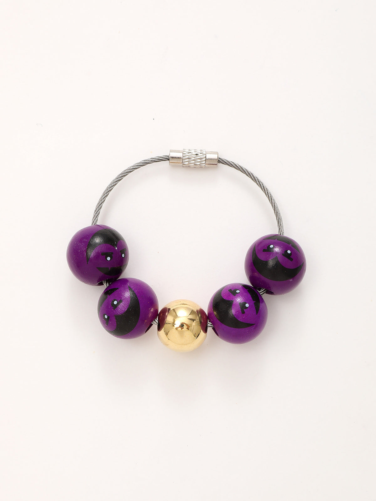 Sporty Baseball Independence Day Halloween Wooden Beads Wooden Fruit Summer Party Keychain Bracelet