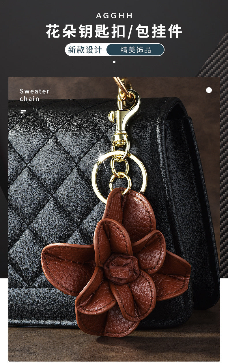 Bag Keychain, Clothing Decoration Pendant, Backpack Pendant, Heart Petal Pendant, Pu Leather Cotton-Filled Pendant