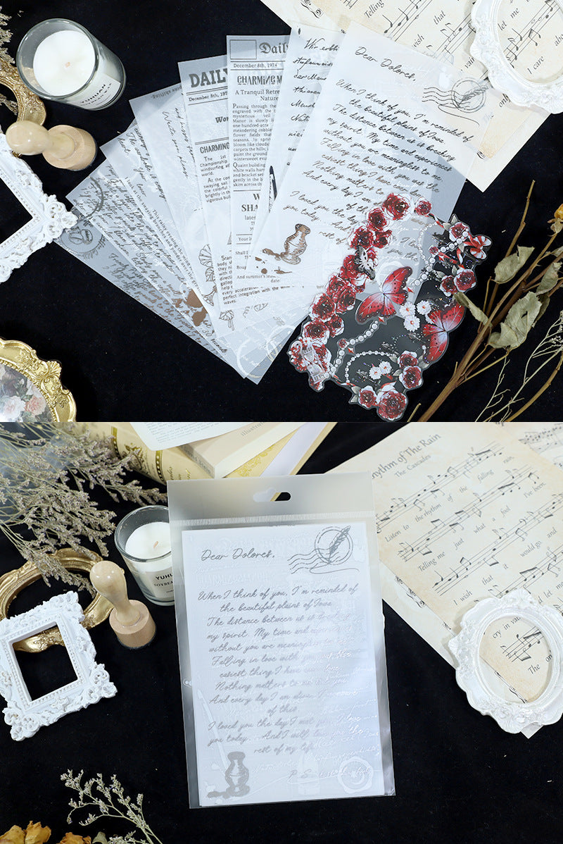 New Style Journal Background Sulfuric Acid Paper Diary Decoration Fresh Style Items Stickers Journal Material Paper Printing