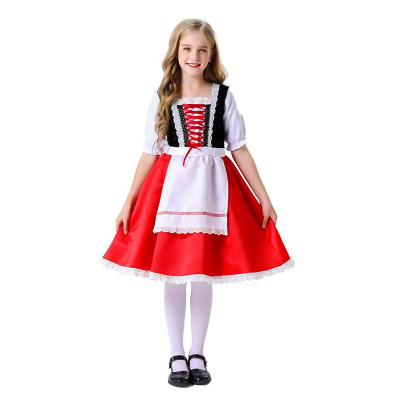 European and American Halloween Little Red Riding Hood costume female fairy tale Christmas Masquerade cos children's performance clothing