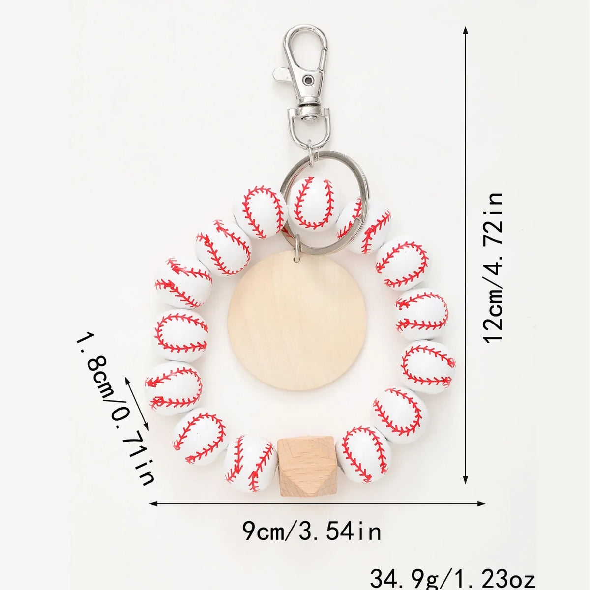 Sporty Baseball Independence Day Halloween Wooden Beads Wooden Fruit Summer Party Keychain Bracelet
