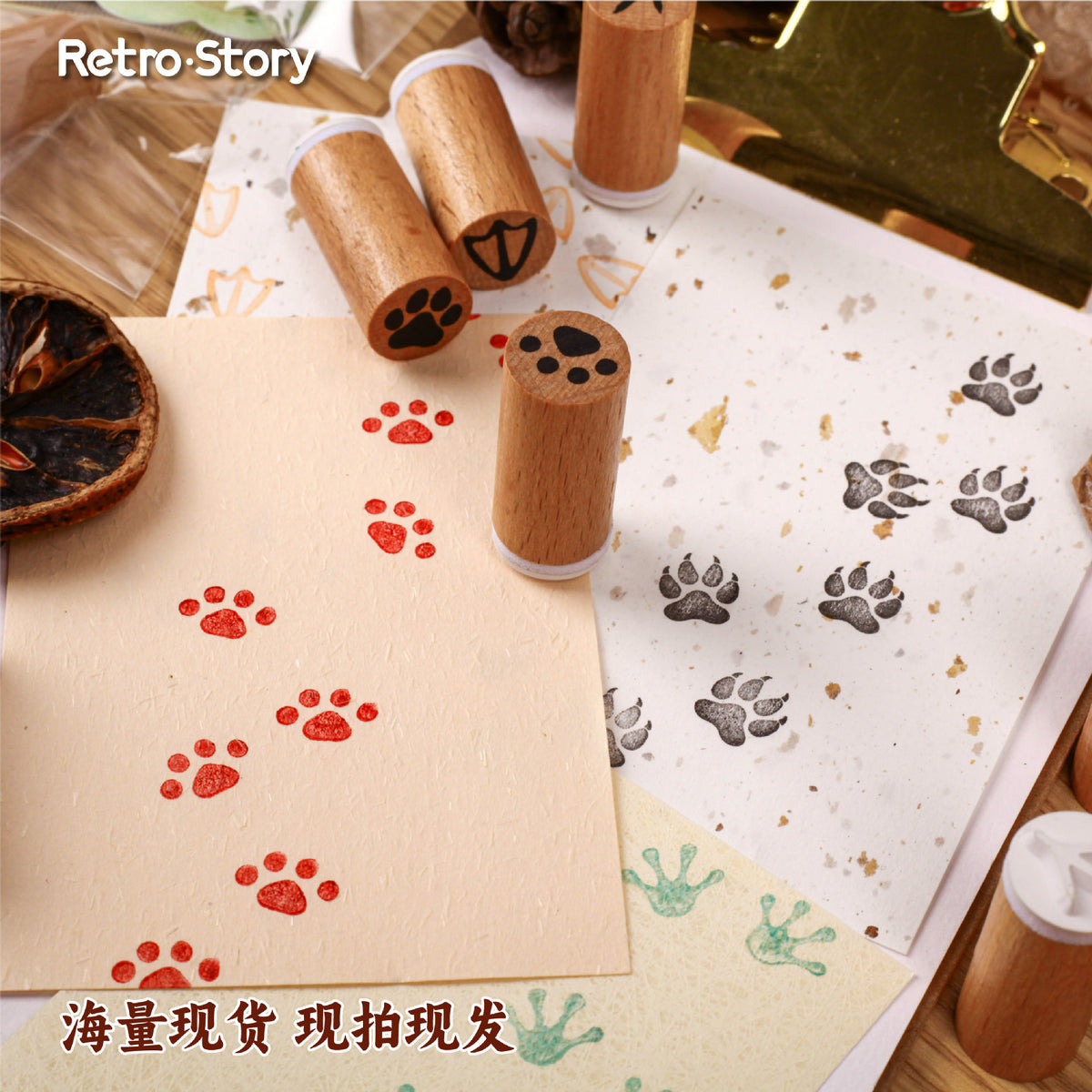 Retrostory Claw Series Base Print Creative Cartoon Animal Paw Material Decorative Journal Stamps