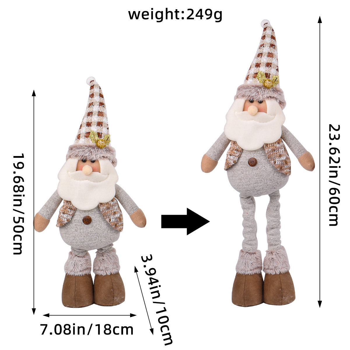 A variety of Christmas standing telescopic doll hotel window Christmas snowman elk doll decorative ornaments