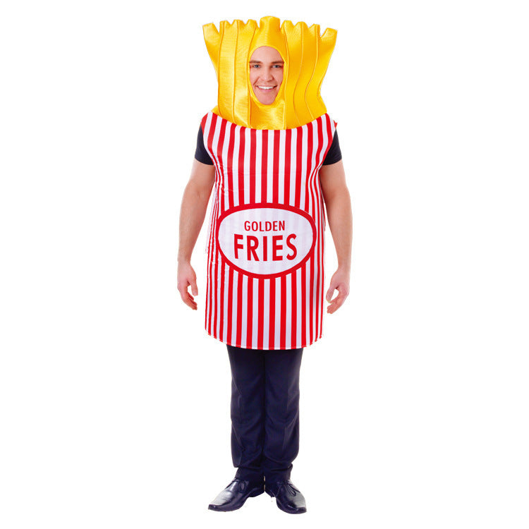 Fun Food Party Costume cosplay Play Mardi Gras Halloween Stage Performance Costume Fries Performance Costume
