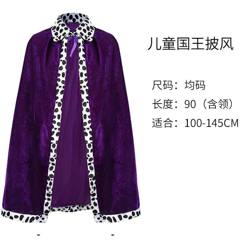 Halloween Costume Kids Adult Birthday Party Show Christmas King Prince Cloak Red Cloak Shawl