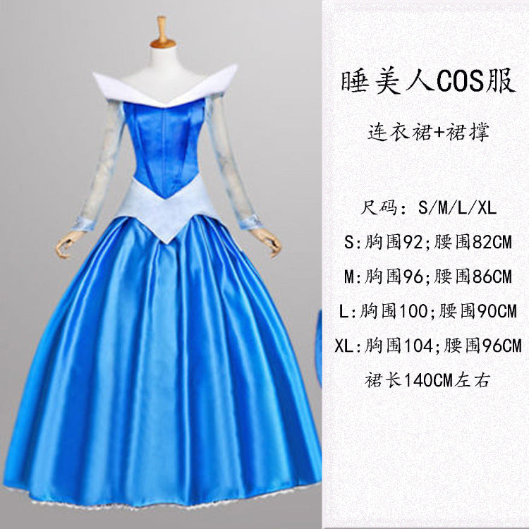Adult Halloween Snow White Bell Cinderella Ice Sleeping Beauty Rapunzel Party Stage Performance Princess Dress