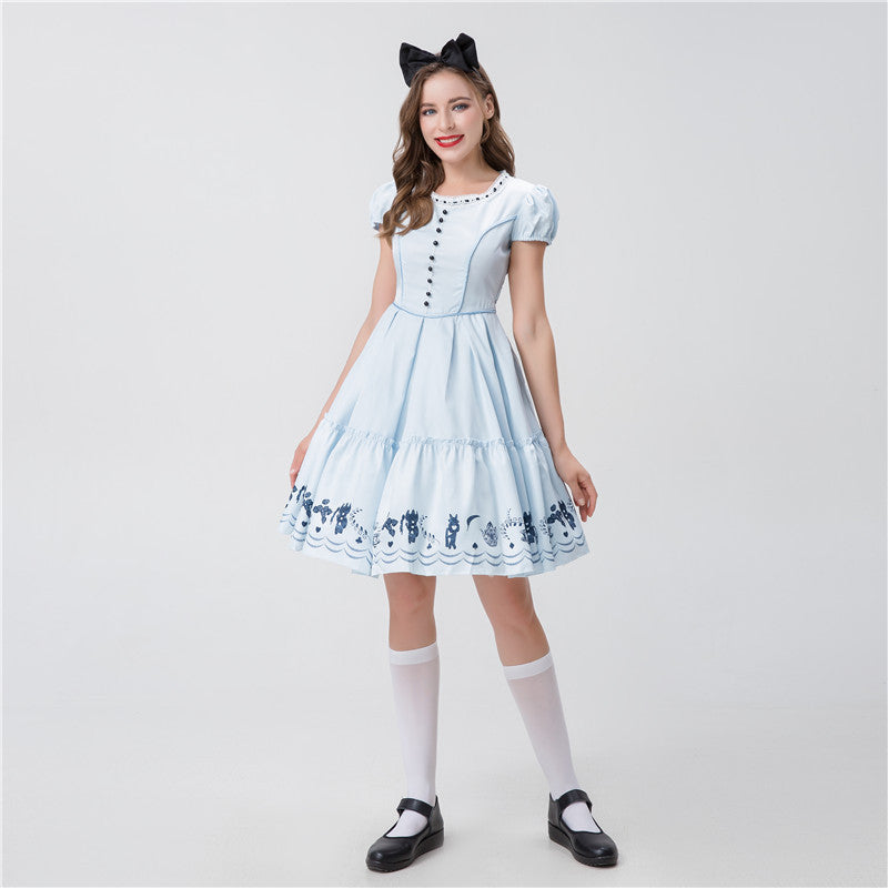 Halloween new Alice Wonderland Princess dress COS maid costume anime soft girl princess dress costume
