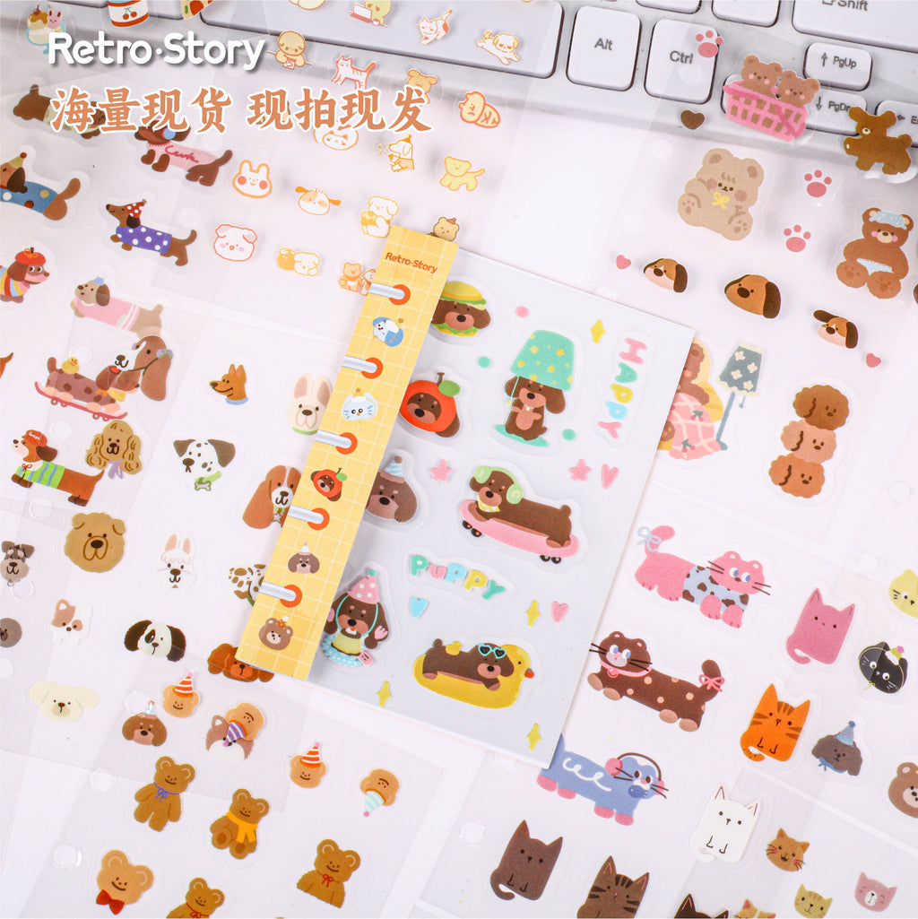 Retrostory Small Things Series DIY Sticker Material Package Background Decoration Material Creative Cartoon Handbook Sticker