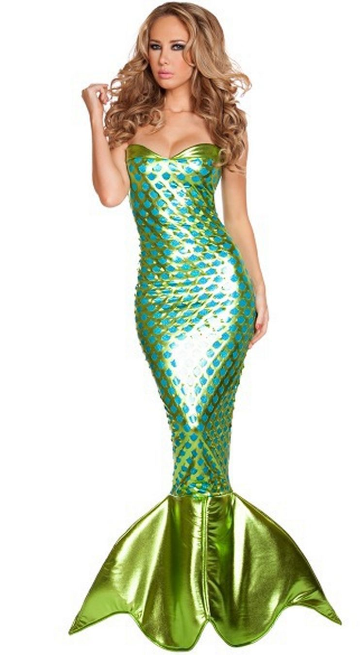 Halloween Costume Adult Mermaid Cosplay Costume Princess Dress Sexy Chest-Wrapped Evening Dress Ds Performance Costume
