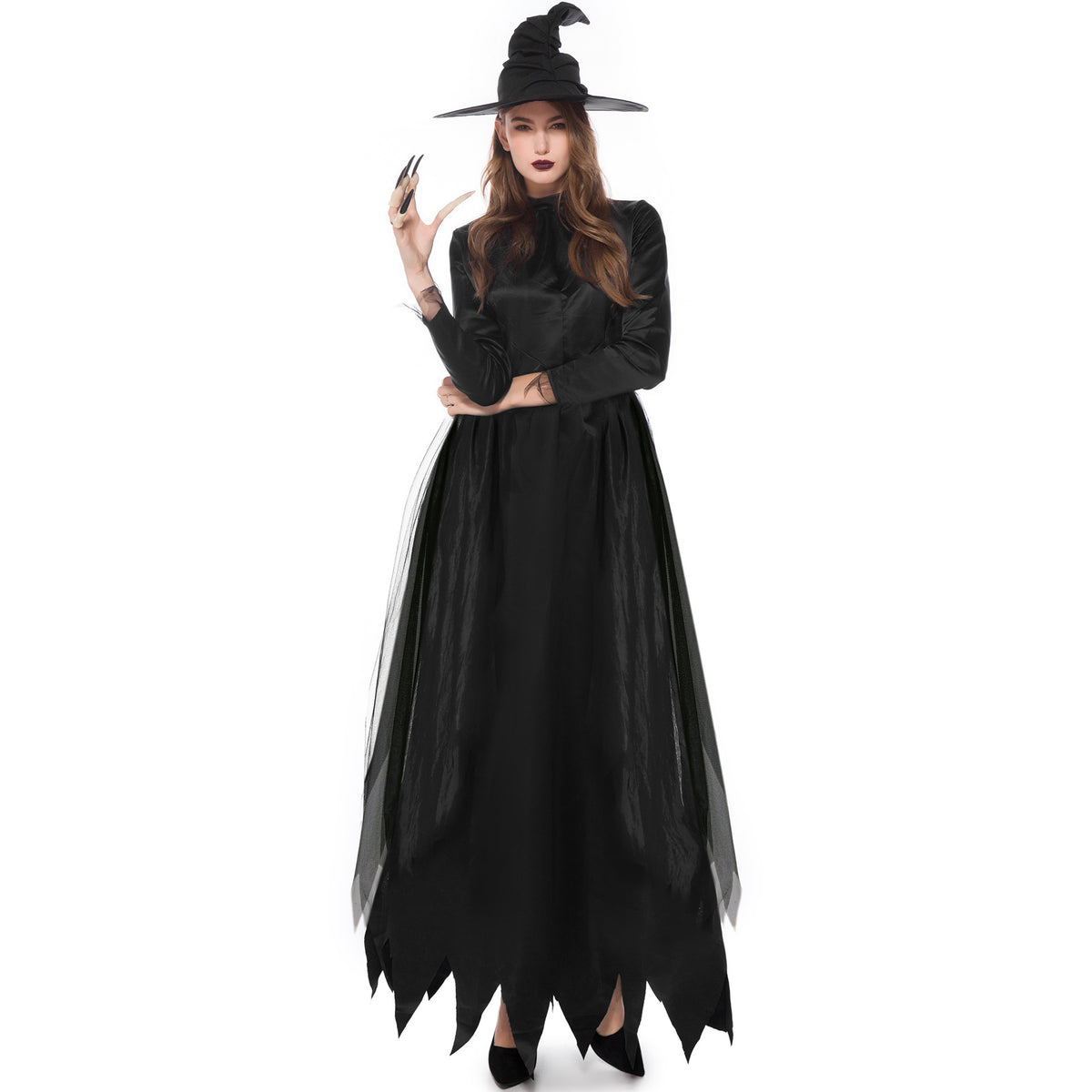 Export Halloween Cos Adult Black Witch Dark Demon Horror Masquerade Ghost Bride Costume
